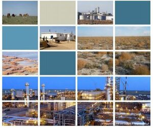 Collage of images from the Tengiz oilfield
